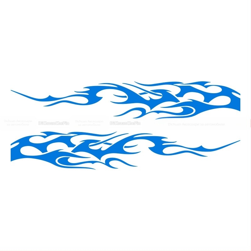 Kasusi автомобилен страничен стикер – самозалепващ, геометричен пламък дизайн, декоративен за цялата странична част