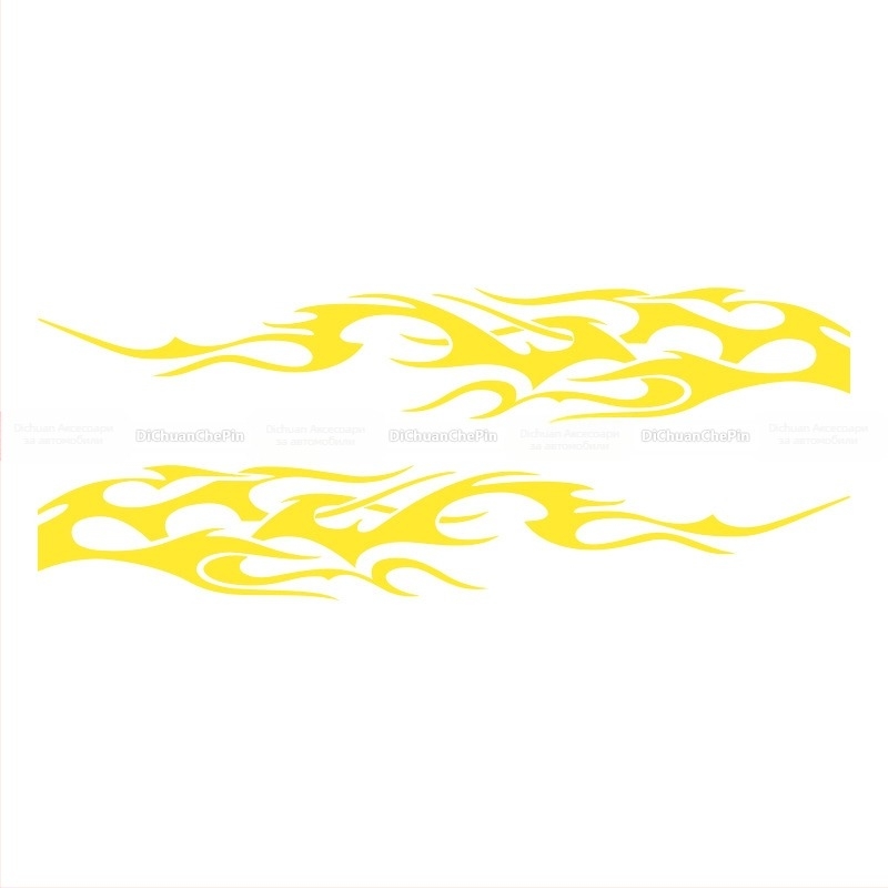 Kasusi автомобилен страничен стикер – самозалепващ, геометричен пламък дизайн, декоративен за цялата странична част