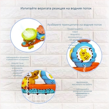 Водна количка с мечка за баня – играчка за водни игри, ABS, за деца 4–6 г., Ченгхаи, Китай