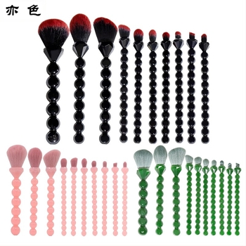 Комплект четки за грим, 10 бр, меки синтетични влакна, портативни пластмасови дръжки, включва четки за сенки за очи и за пудра