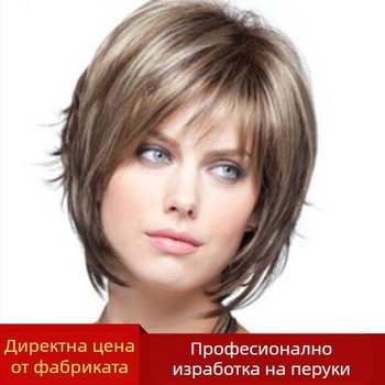 Перука с къси къдрици, екзотичен стил, влакна с висока температура, кап с механизъм, модел WIG-020