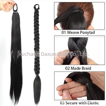 Перука с опашка — термоустойчива фибра, механична конструкция, подходяща за боядисване и перманентно оформяне