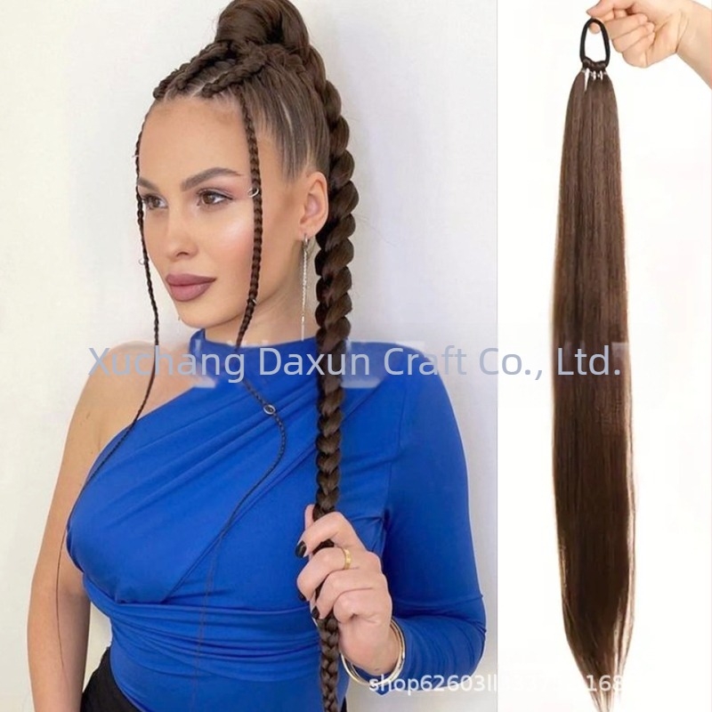 Перука с опашка — термоустойчива фибра, механична конструкция, подходяща за боядисване и перманентно оформяне