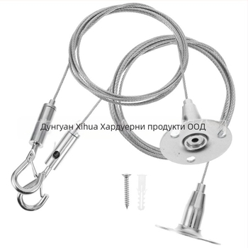 Hiwa XH-2024041501 Заключващо устройство за неръждаемо стоманено въже с предпазна кука, регулируема ключалка за окачване на рекламни табла