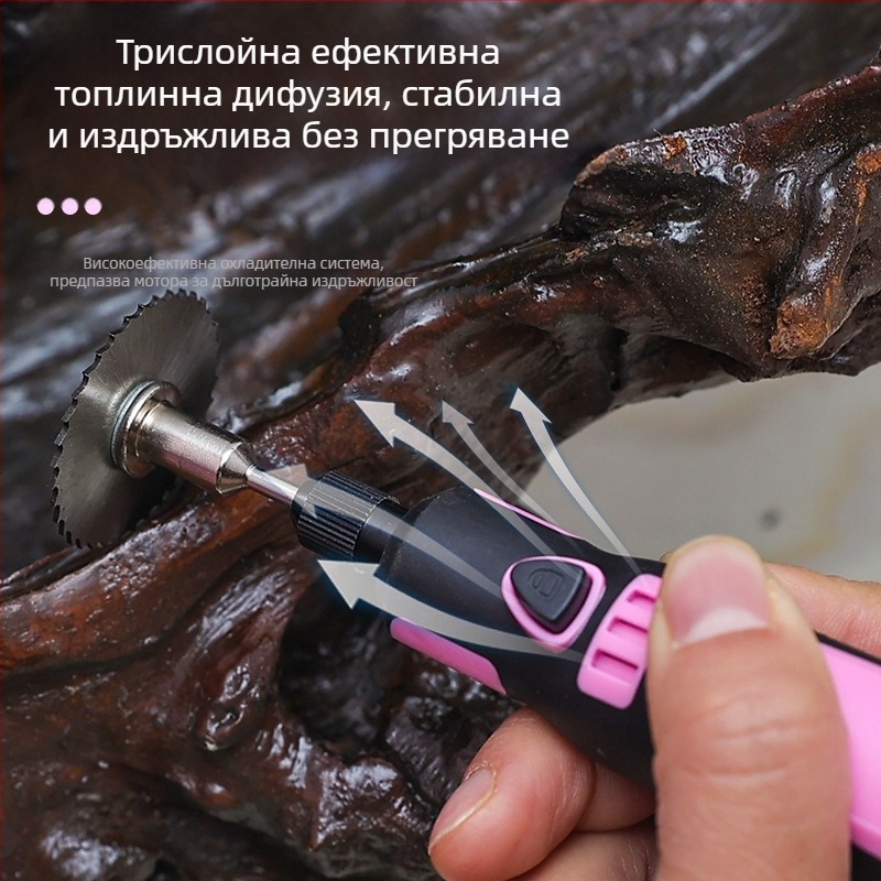 Електрическа мини полировачна машина – литиево презареждаща се, 3.6V, фиксирана скорост, за DIY полиране и рязане