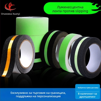 Лента против приплъзване за стълбища с PET основа, луминесцентна предупредителна лента за стълбища и баня, износоустойчива и с възможност за печат, работна температура 0–70°C