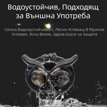 Мотоциклетен LED фар - нов тънък модел сова, 12W, алуминиева конструкция, Liangmo Optoelectronics