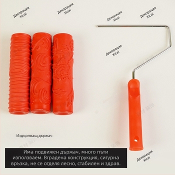 Щампован гумен вал за боядисване с произволна текстура; посоки на текстура: хоризонтална и вертикална; Марка: Beautiful and good; Работна площ: 46