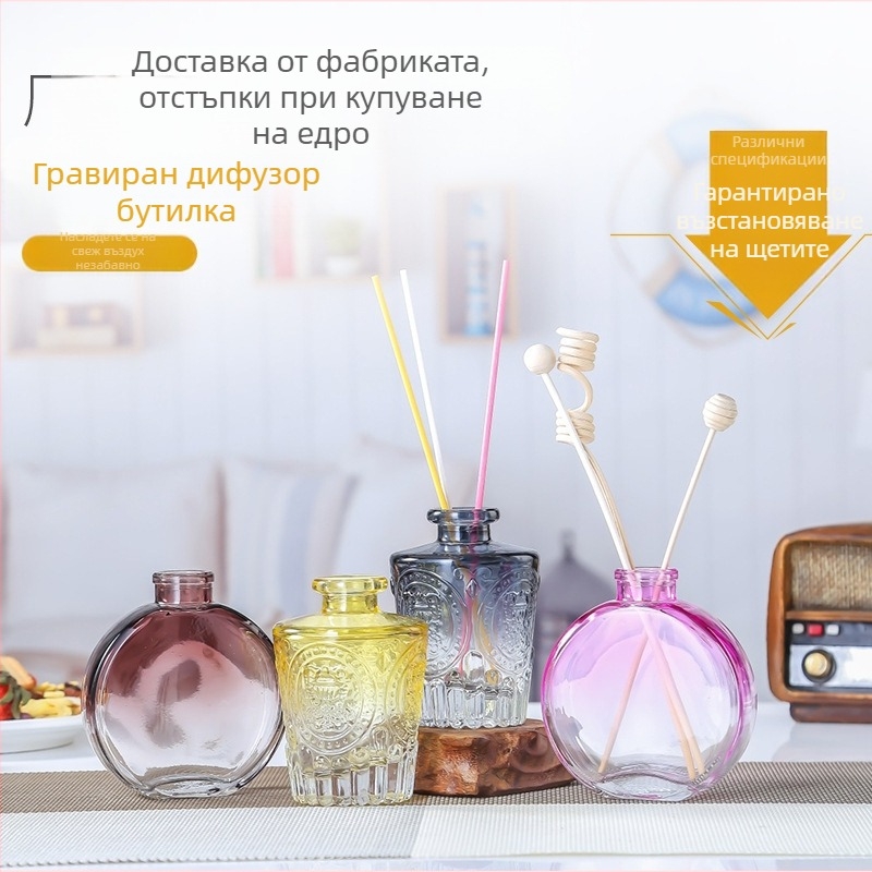 Ароматерапевтична бутилка със резбован римски стил за домашен декор, стъкло сода-лайм, персонализируема