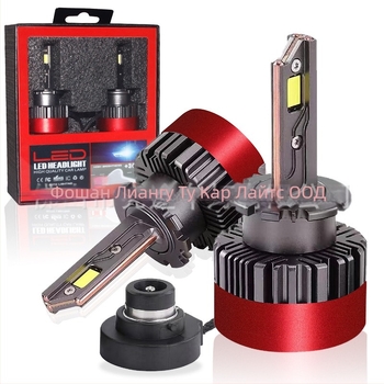 LED фарове D серия с три медни тръби, 55W, 12V, IP68, 12000 lm