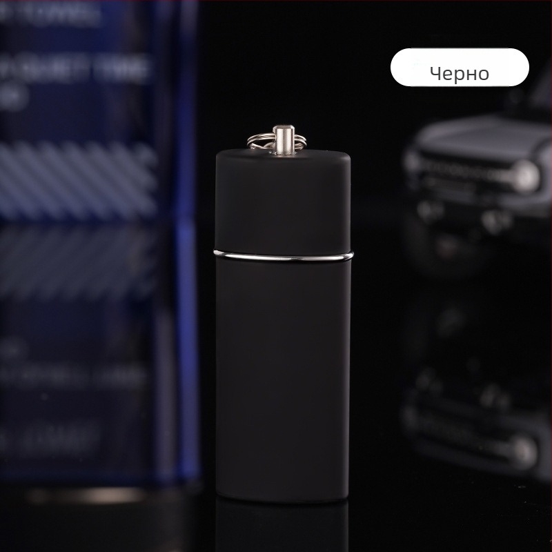 YF607 Компактен метален пепелник със ключодържател – ABS + неръждаема стомана; не е еднократен; функции: ключодържател, декорация, съхранение; гравиран логотип