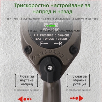 Индустриален клас 1/2-инчов пневматичен гаечен ключ със сет от гнезда, висок въртящ момент