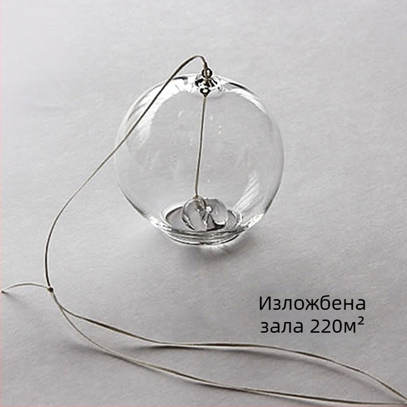 Японски стил прозрачно звънче за вятър – висящ висулка, боросиликатно стъкло, издухано, полирана повърхност, прост модерен абстрактен дизайн, марка m.x made