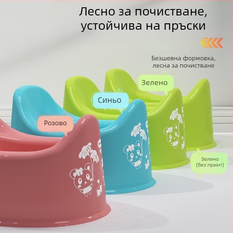 Бебешко автомобилно гърне за тренировка с интегрирана тоалетна – пластмасово, марка Ruilin, произход Тайжоу, опаковка 50 индивидуално опаковани торби в голяма кутия