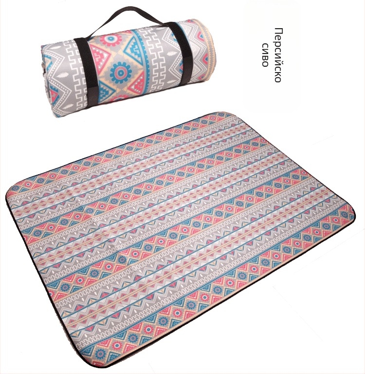 Външна водоустойчива пикникова подложка — полиестерно влакно, Oxford плат, водонепропусклив слой от алуминиево фолио, преносима за плаж и пикник