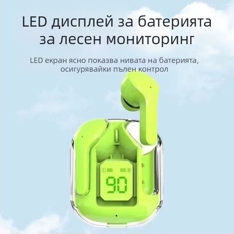 Ari31 HK3 безжични гейминг слушалки с цифров дисплей, Bluetooth 5.4, обхват до 15 м, ниска латентност за електронни спортове