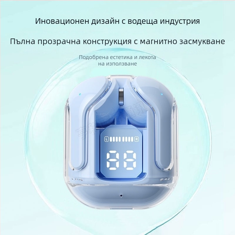 Ari31 HK3 безжични гейминг слушалки с цифров дисплей, Bluetooth 5.4, обхват до 15 м, ниска латентност за електронни спортове