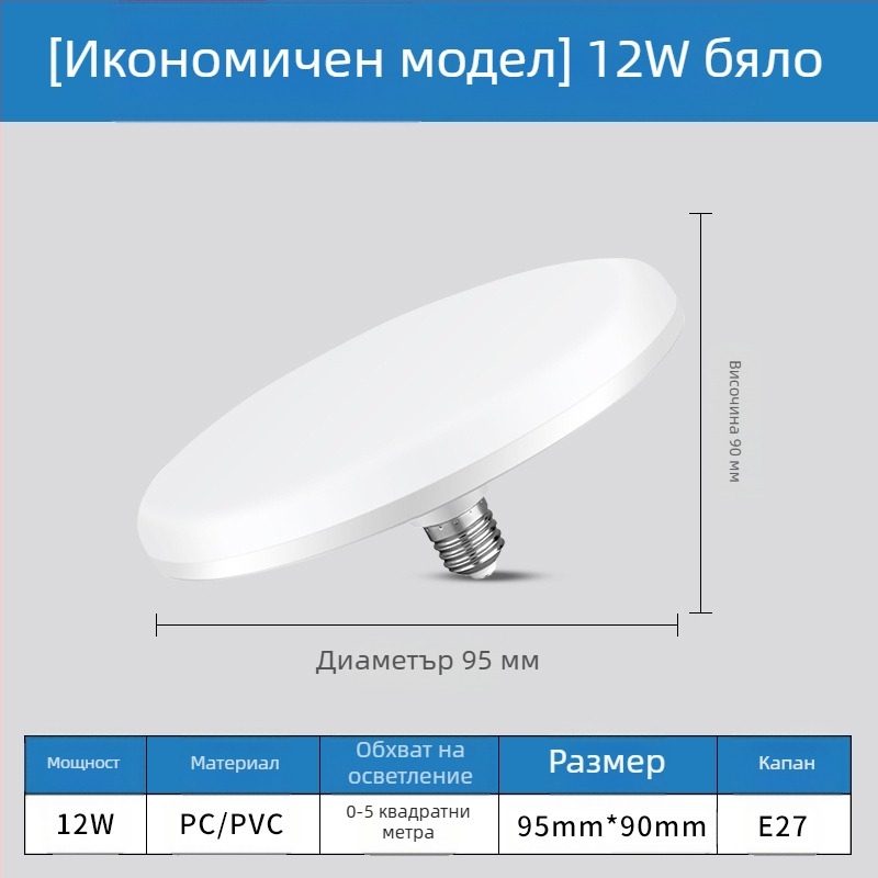 LED крушка с база E27, 1100 lm, 180° лъч, 220V, 10000 ч. живот