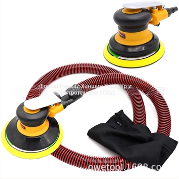 Пневматична шлайф-полировачка с вакуумен прахоуловител за метал и дърво