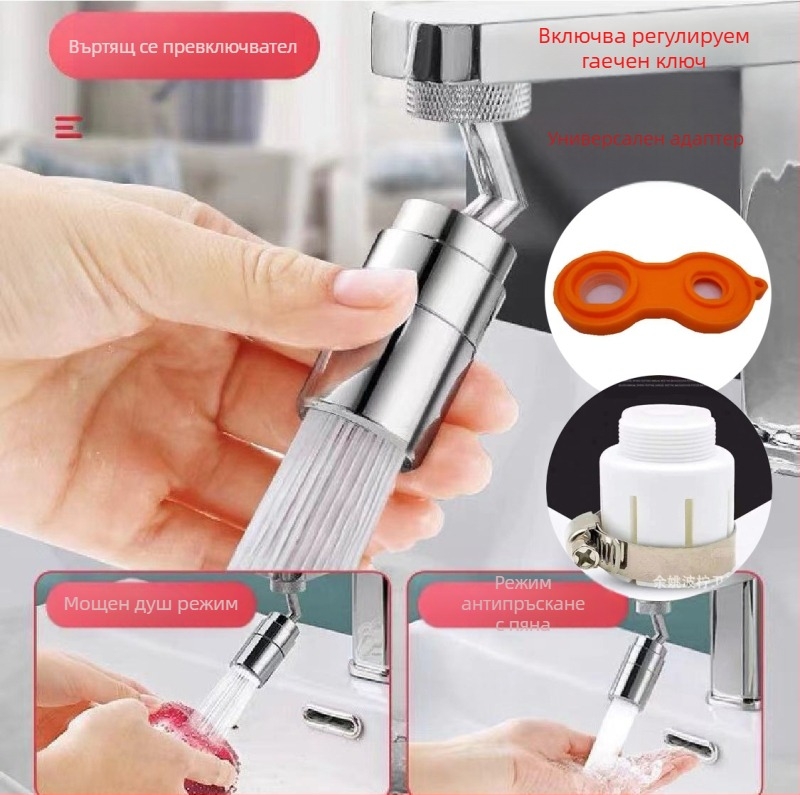 Кухненски кран с двойна конструкция, медна сърцевина на клапана, монтаж с винтове, работна температура 0–100°C, номинално налягане 200 psi