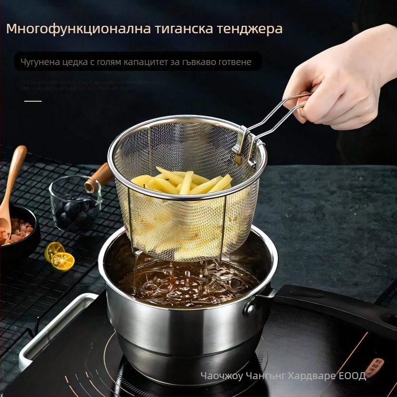 Многофункционална тенджера от неръждаема стомана 304, двойно дъно, метален капак, подходяща за всички готварски печки