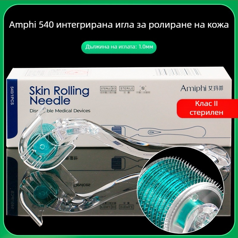 Emmawife микроиглен лицев ролер – нестерилно устройство за подмладяване на лицето и растеж на косата, обновен модел с нисък пропуск, твърдост средно-твърда, одобрение: Susu equipment № 20200094.