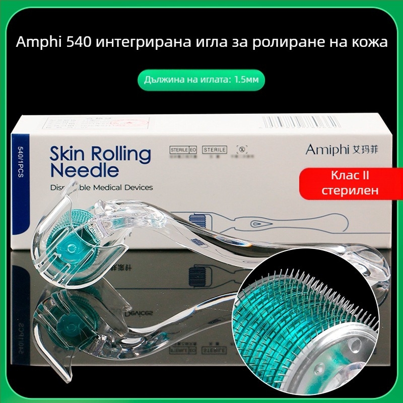 Emmawife микроиглен лицев ролер – нестерилно устройство за подмладяване на лицето и растеж на косата, обновен модел с нисък пропуск, твърдост средно-твърда, одобрение: Susu equipment № 20200094.