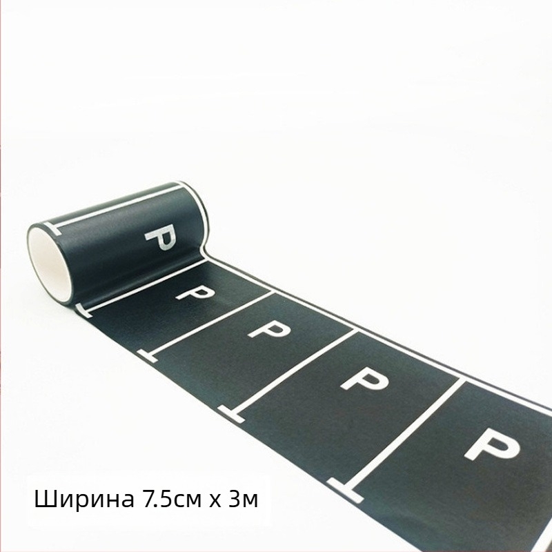 Хартиена лента с дизайн на път и железопътен транспорт за DIY – детски карикатурни стикери, модел YS3, дебелина 80 μm, подложка: хартия, приложение: подаръчна опаковка, украса на книги, ръчна изработка