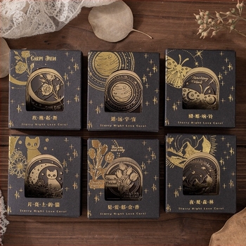 Mo Mo метални клипчета за планер — серия Starry Night Love Song, 6 дизайна