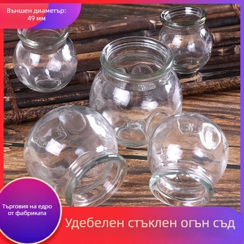 Стъклен купинг комплект с 6 чаши за домашен здравословен масаж