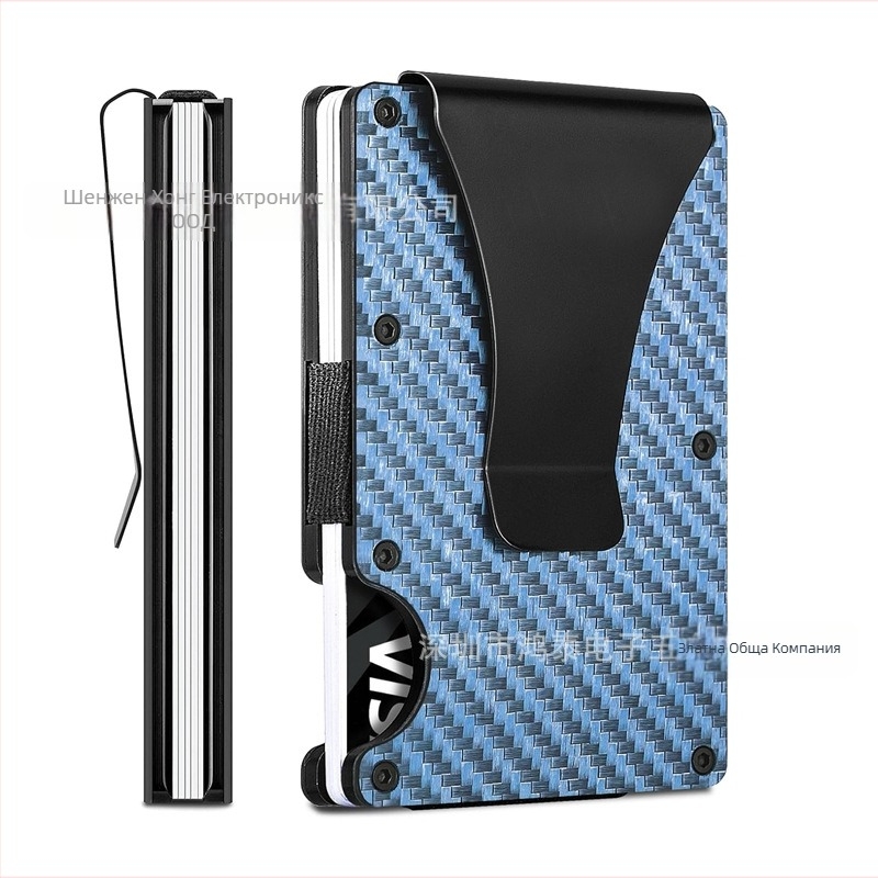 Държач за карти от карбонови влакна, RFID защита, CNC обработка, градски минимализъм, мъжки портфейл