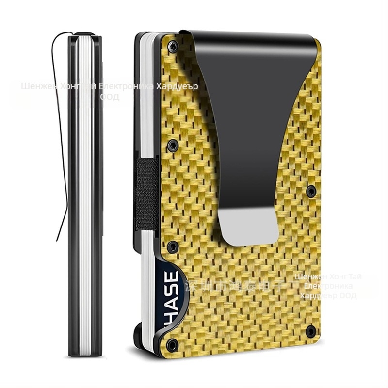 Държач за карти от карбонови влакна, RFID защита, CNC обработка, градски минимализъм, мъжки портфейл