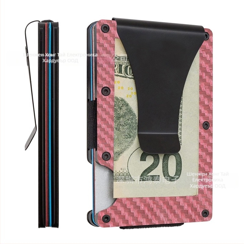 Държач за карти от карбонови влакна, RFID защита, CNC обработка, градски минимализъм, мъжки портфейл