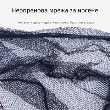 Алуминиева сплав рибарска мрежа, триъгълна интегрирана, сгъваща се телескопична ръчна мрежа с фина мрежа, диаметър устата 40 см, дълбочина 30 см, свиваемо