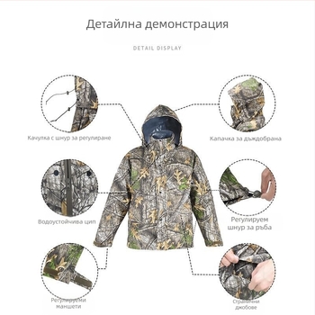 Yuelle Дъждобран и панталонен комплект за открити дейности – отразителен, лек, разделен дизайн, PVC плат, водоустойчив PU слой