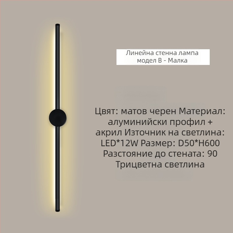 Стенна LED лампа с PC абажур, метално тяло, 220V, общо осветление