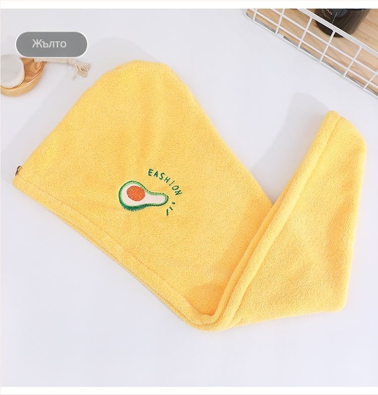 Шапка за сушене на коса от корална плюш с бродерия, абсорбираща бързо, 150D прежда, тегло 50–79 g