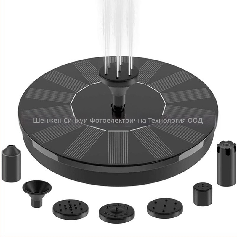 Соларен фонтан за езера и градини – плаващ воден елемент за външна употреба, с модел на пръскане и енергоспестяване