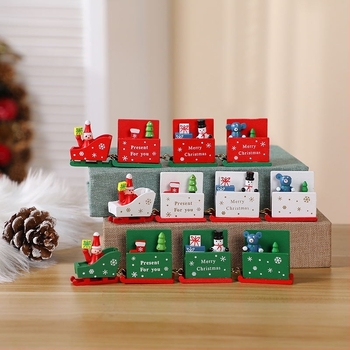 Дървено коледно влакче украса за деца (Материал: дърво; Марка: Hobab; Стил: карикатурен; Коледа)