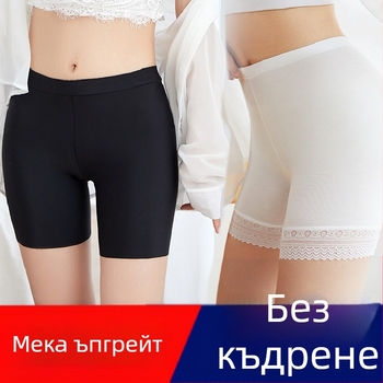 Дамски модални безопасни панталони, средна талия, едноцветни, памучна подплата на чатала, бързосъхнещи