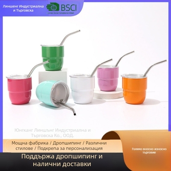 Мини термос чаша за кола с вътрешност от 304 неръждаема стомана и външна обвивка от 201, преносим изолиран дизайн, запазва топлина 0–6 часа, възможност за печат на лого.