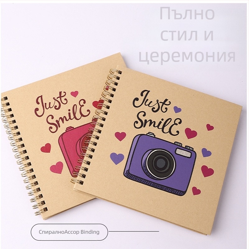 Бебешка книга за растеж – DIY фото албум, спирално подвързване, корица от крафт хартия, 20 страници, Марка Guyoo