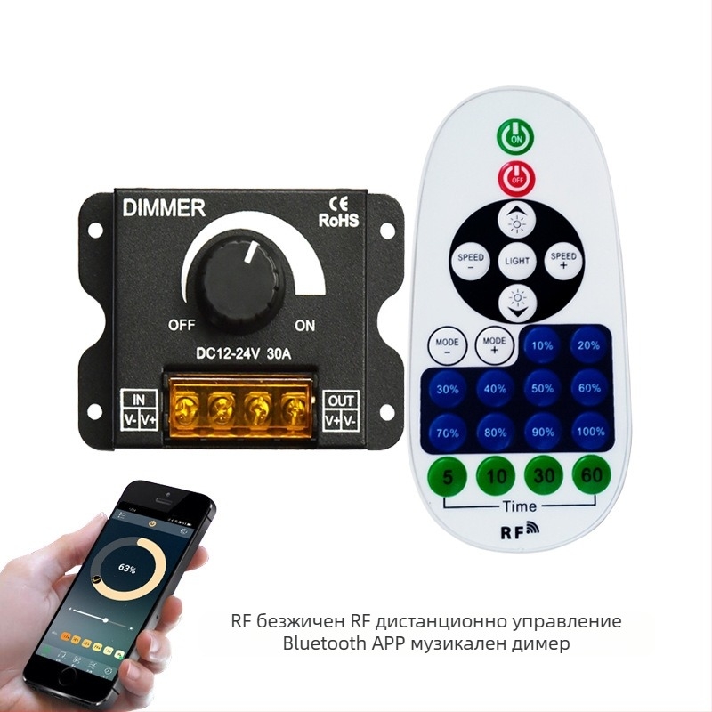 ZHENHUA KY-RF23-D1 RF димер за ниско напрежение LED ленти, DC12-24V, RF23-key дистанционно управление