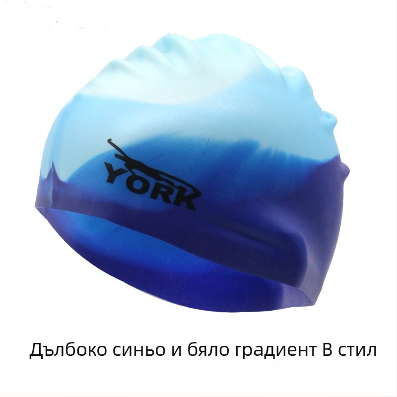 Шапка за плуване от силикон - водоустойчива, удобна, висока еластичност, унисекс, за възрастни, за басейн (Материал: силикон; Модел: едноцветен; Подходяща: възрастни; Сценарий: басейн)