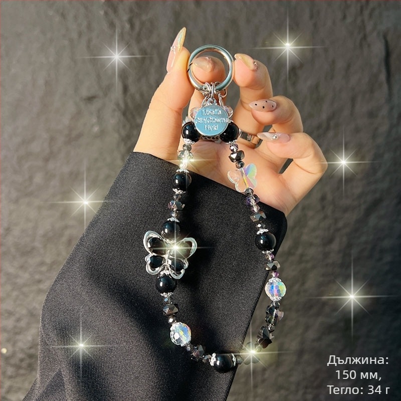 Kaixingda A1217 Дамска гривна за телефон с геометричен модел от изкуствени кристали, ръчна изработка, мултифункционално