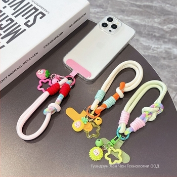 Ланярд за мобилен телефон, унисекс, полиестерно плетено въже, антикрадба, метална катарама, висулка в форма Т