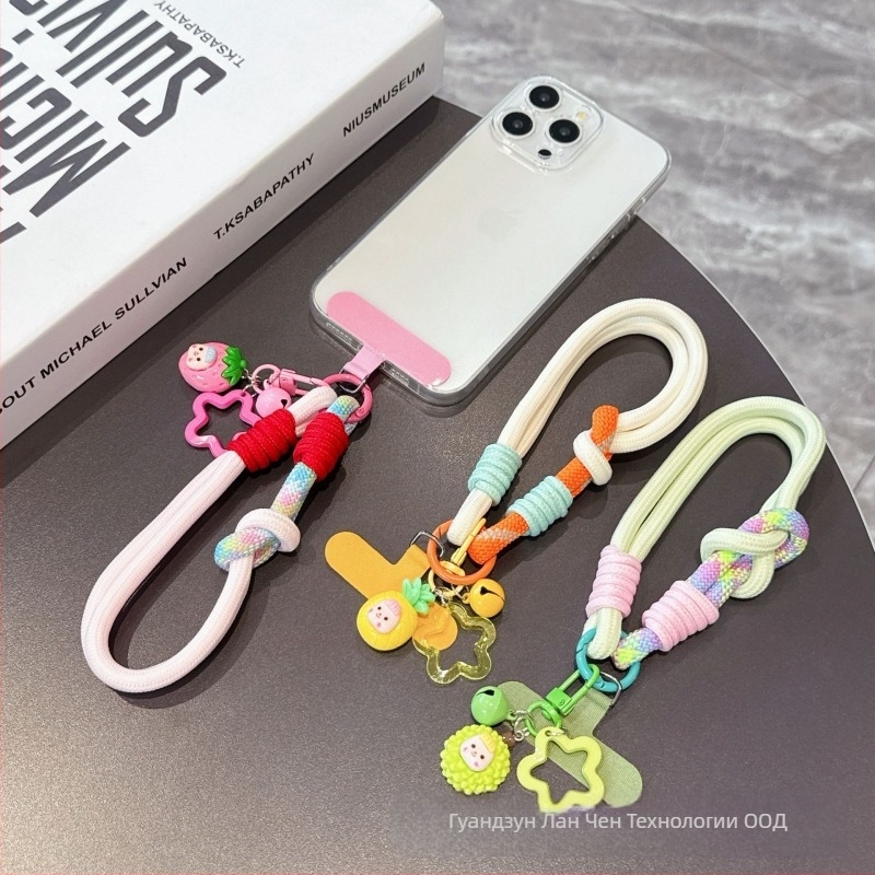 Ланярд за мобилен телефон, унисекс, полиестерно плетено въже, антикрадба, метална катарама, висулка в форма Т