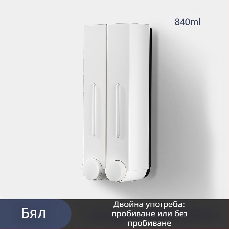 Стенен дозатор за сапун и шампоан, ABS, ръчно натискане, модерен минималистичен стил, баня и кухня, марка British Hansha