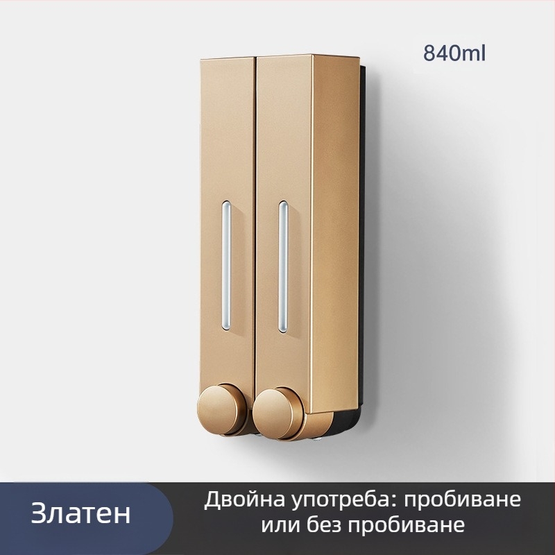 Стенен дозатор за сапун и шампоан, ABS, ръчно натискане, модерен минималистичен стил, баня и кухня, марка British Hansha