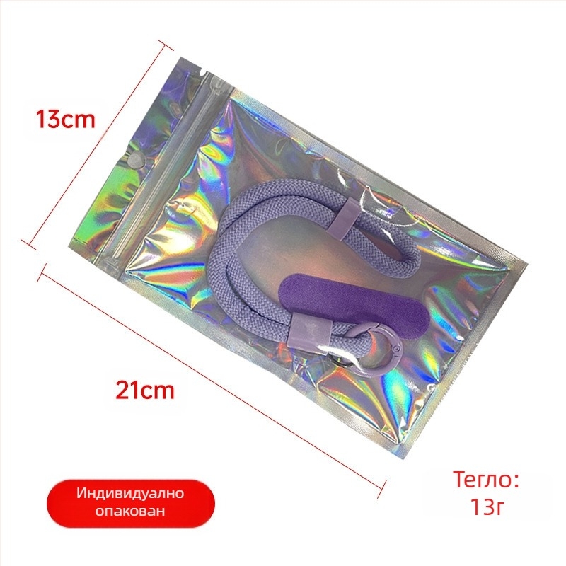 Телефонна каишка от полиестер, пластмасова катарама, геометрична висулка, ръчна изработка
